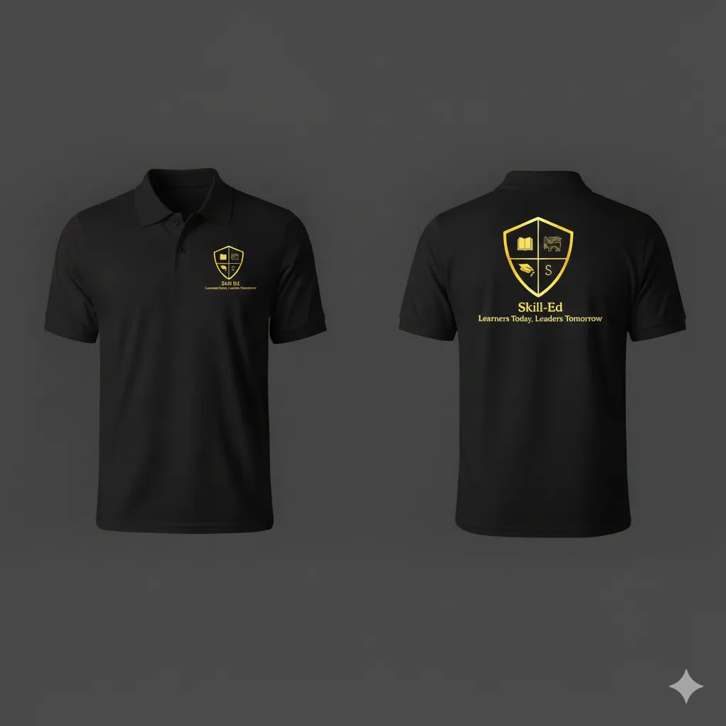 Skill-Ed Academy T-Shirt (Collar, Half Sleeve)- L (Large Size)