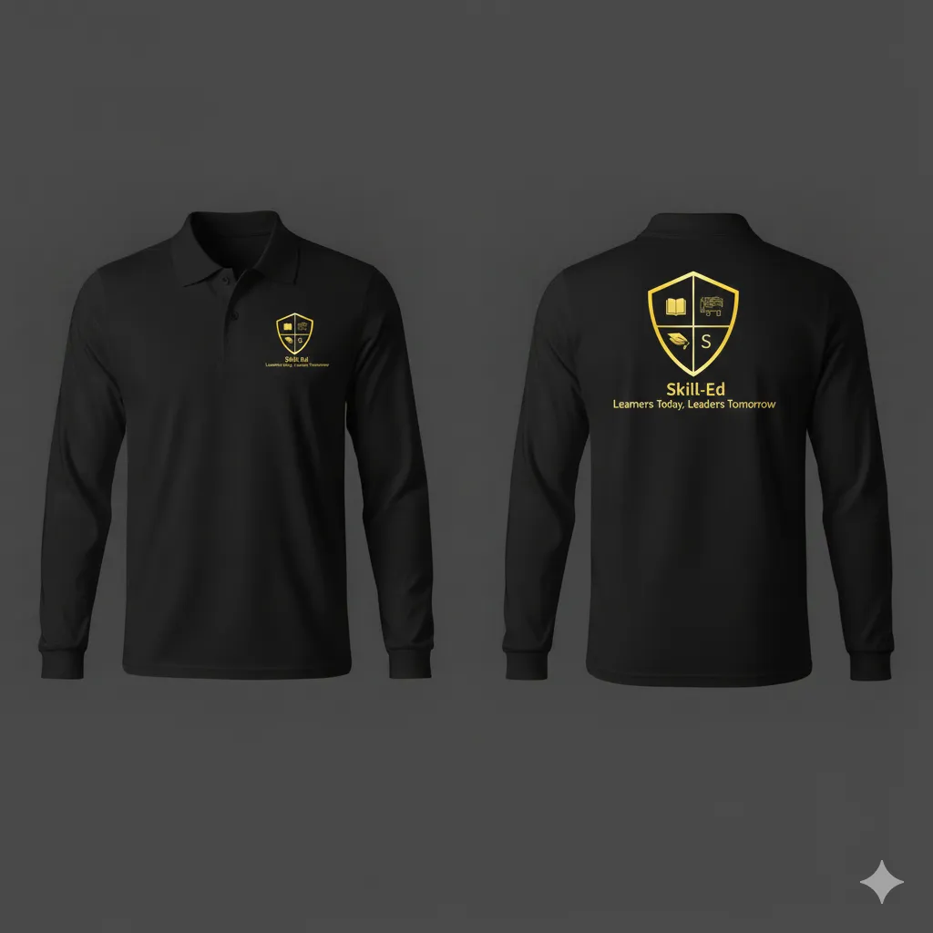 Skill-Ed Academy T-Shirt (Collar, Full Sleeve)- XXL (Extra Extra Large Size)