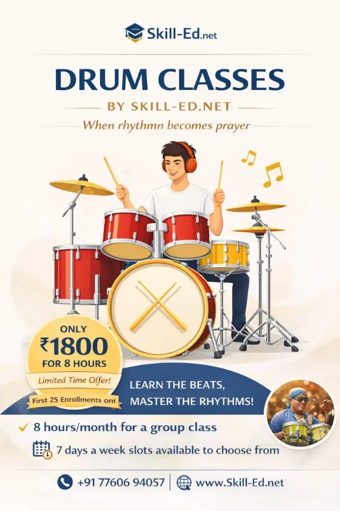 DRUMS_08hrs/month_Group Class_Monthly Subscription (01 Month) [Prestige Finsbury]