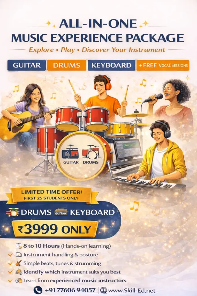 Music+Vocal Bundle: Drums, Guitar, Keyboard