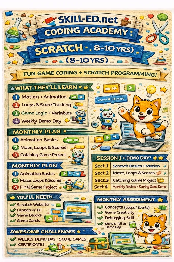 JUNIOR CODERS (8–10 yrs)_Monthly Subscription (Coding)