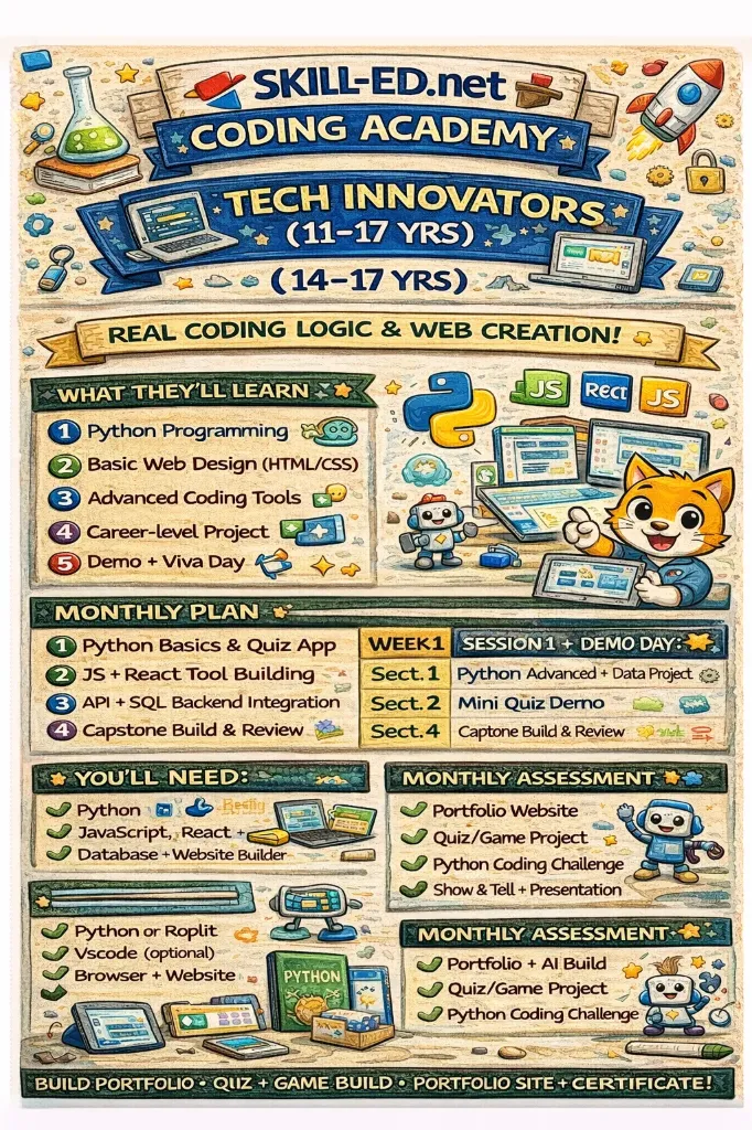 TECH INNOVATORS (14–17 yrs)_Monthly Subscription (Coding)
